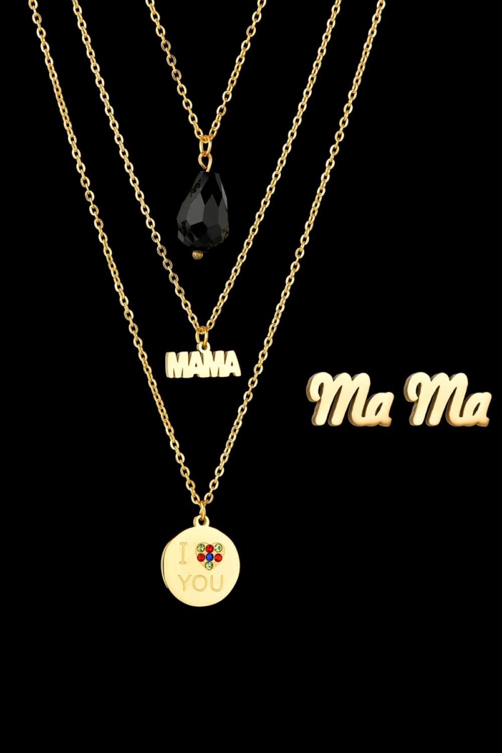 Triple-layer MAMA I LOVE YOU Set Trendsi Gold