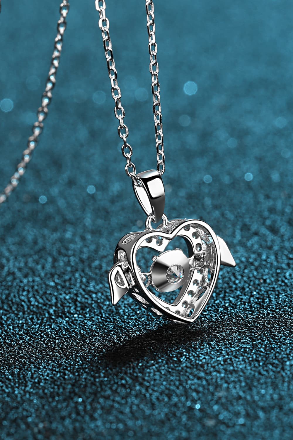 Moissanite Winged Sterling Silver Necklace Trendsi