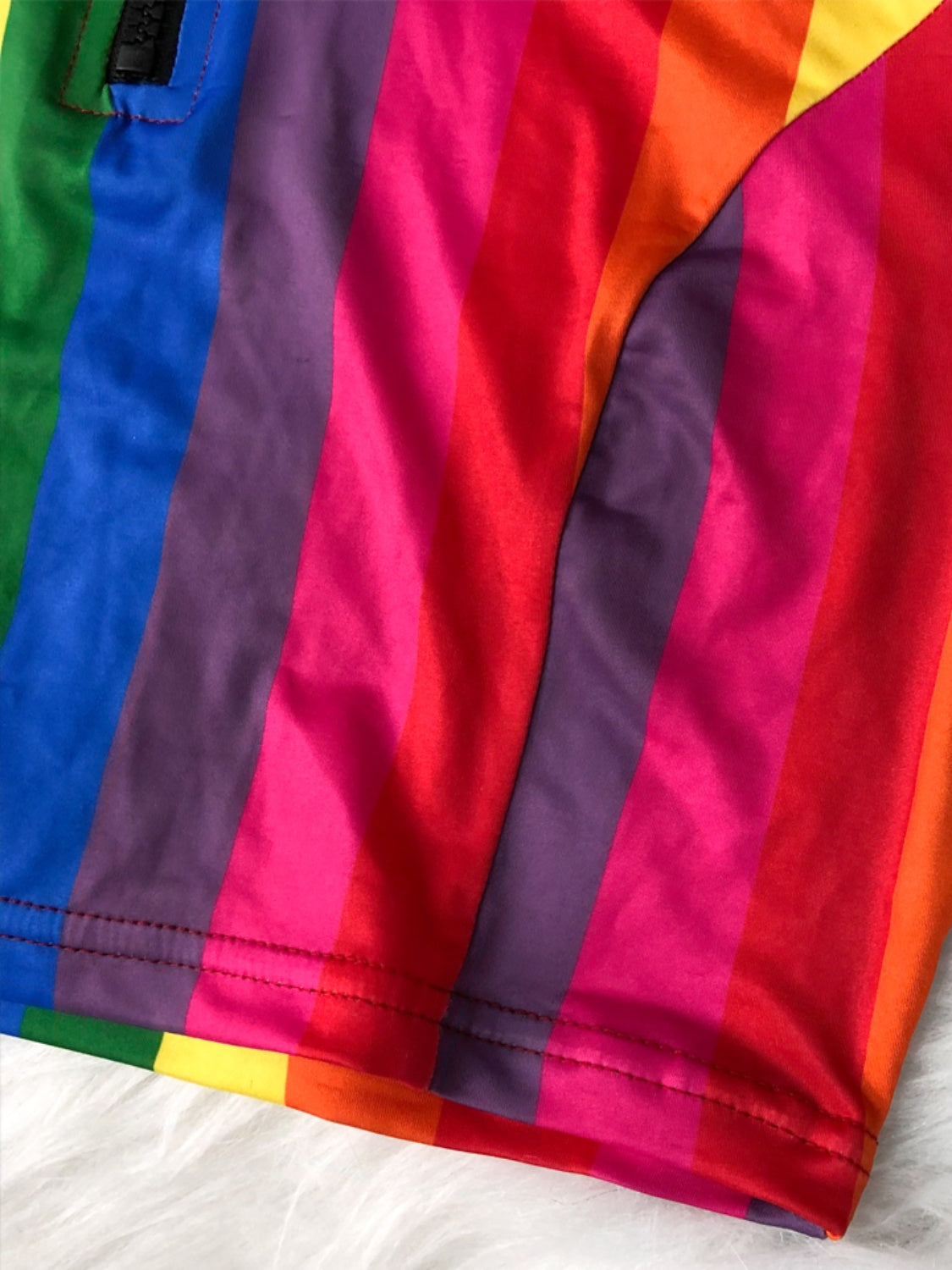 Rainbow Half Zip Top Two Piece Swim Set Trendsi