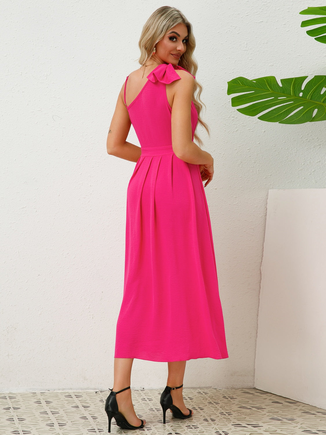 Asymmetrical Neck Sleeveless Dress Trendsi