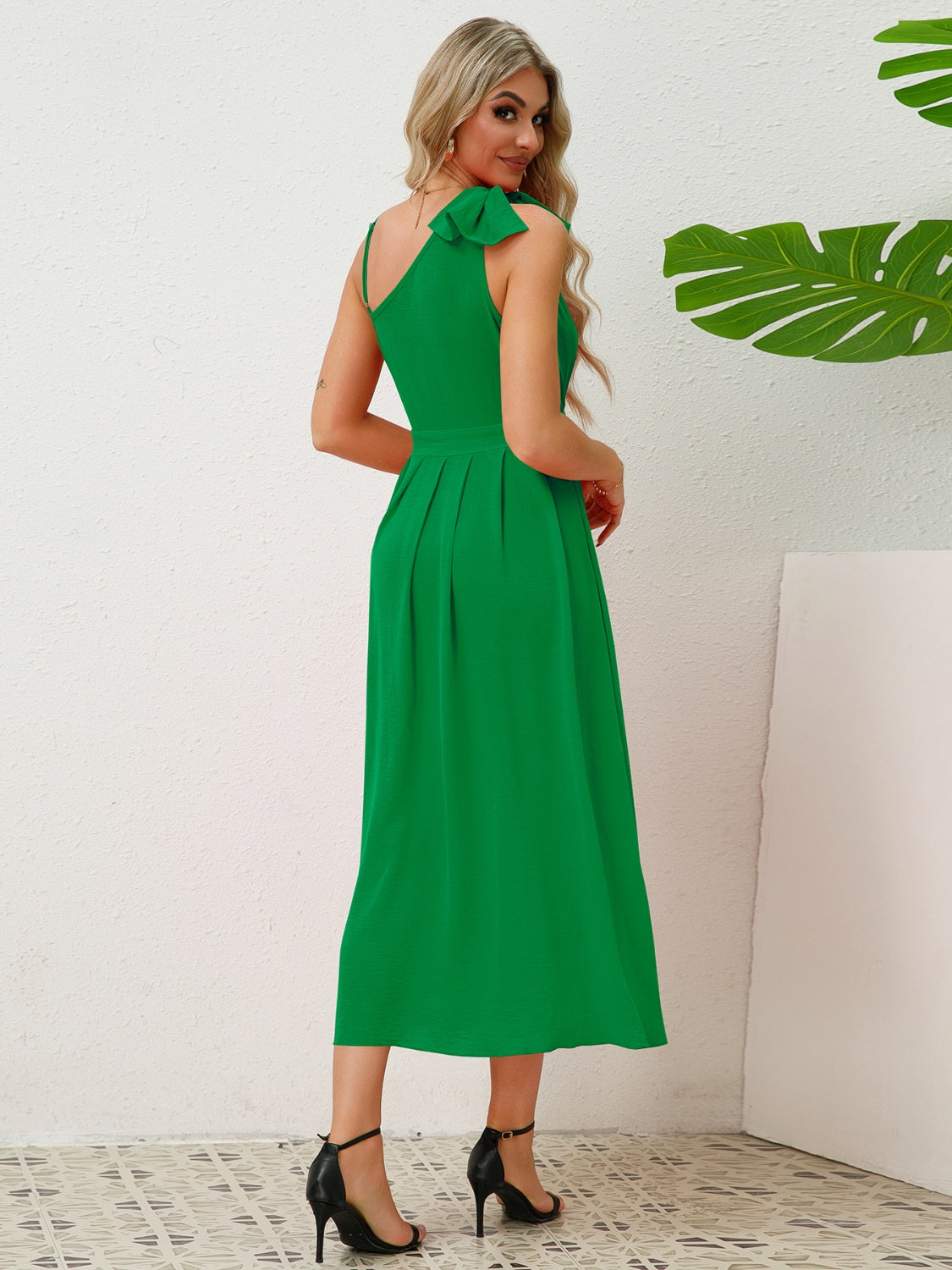 Asymmetrical Neck Sleeveless Dress Trendsi