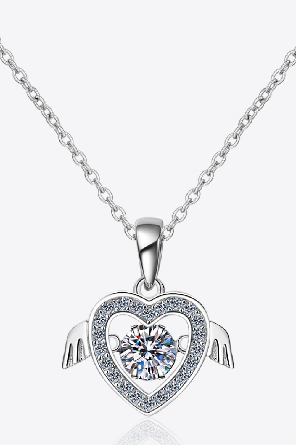 Moissanite Winged Sterling Silver Necklace Trendsi Silver