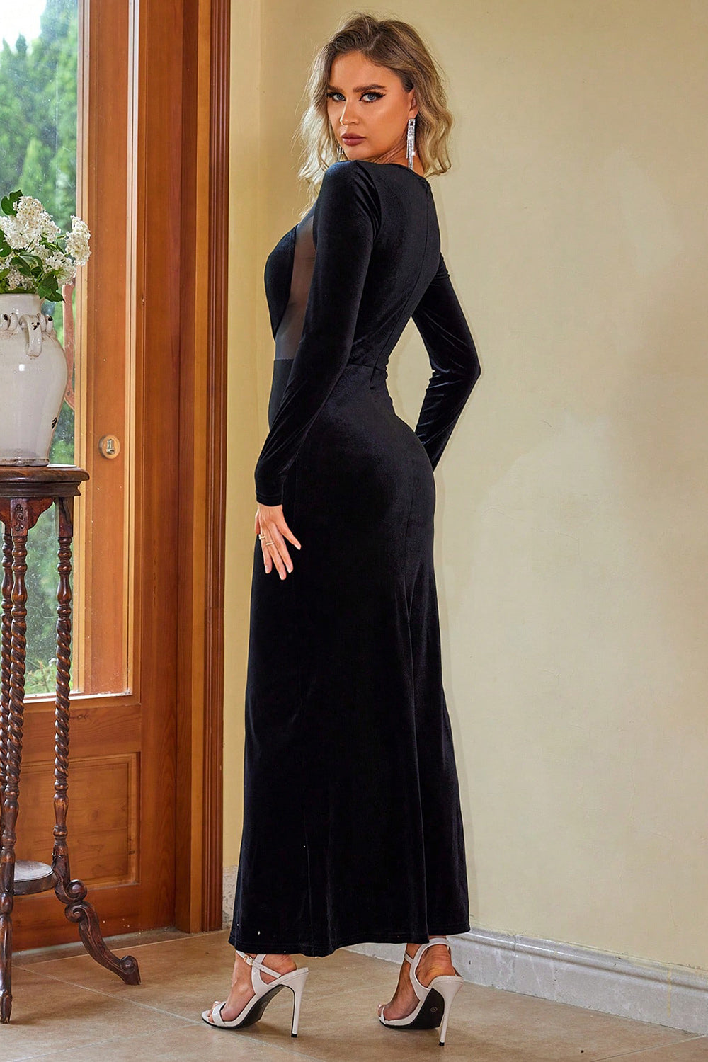 Long Sleeve Mesh Dress Trendsi