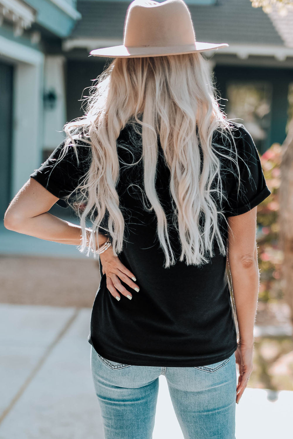 Cowboys Country Music Round Neck T-Shirt Trendsi