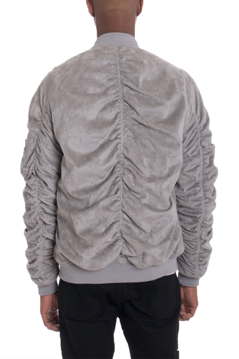 Faux Suede Tagged Bomber Jackets & Coats Lime Milo