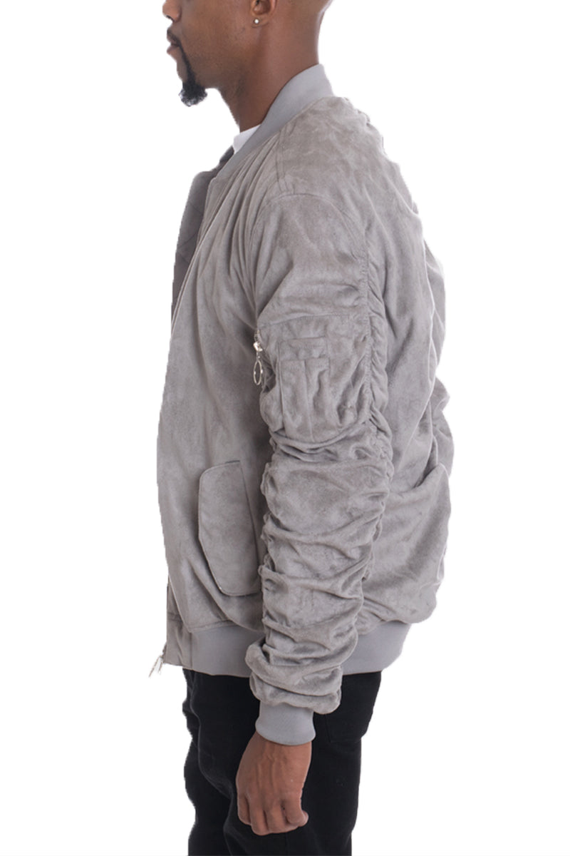 Faux Suede Tagged Bomber Jackets & Coats Lime Milo