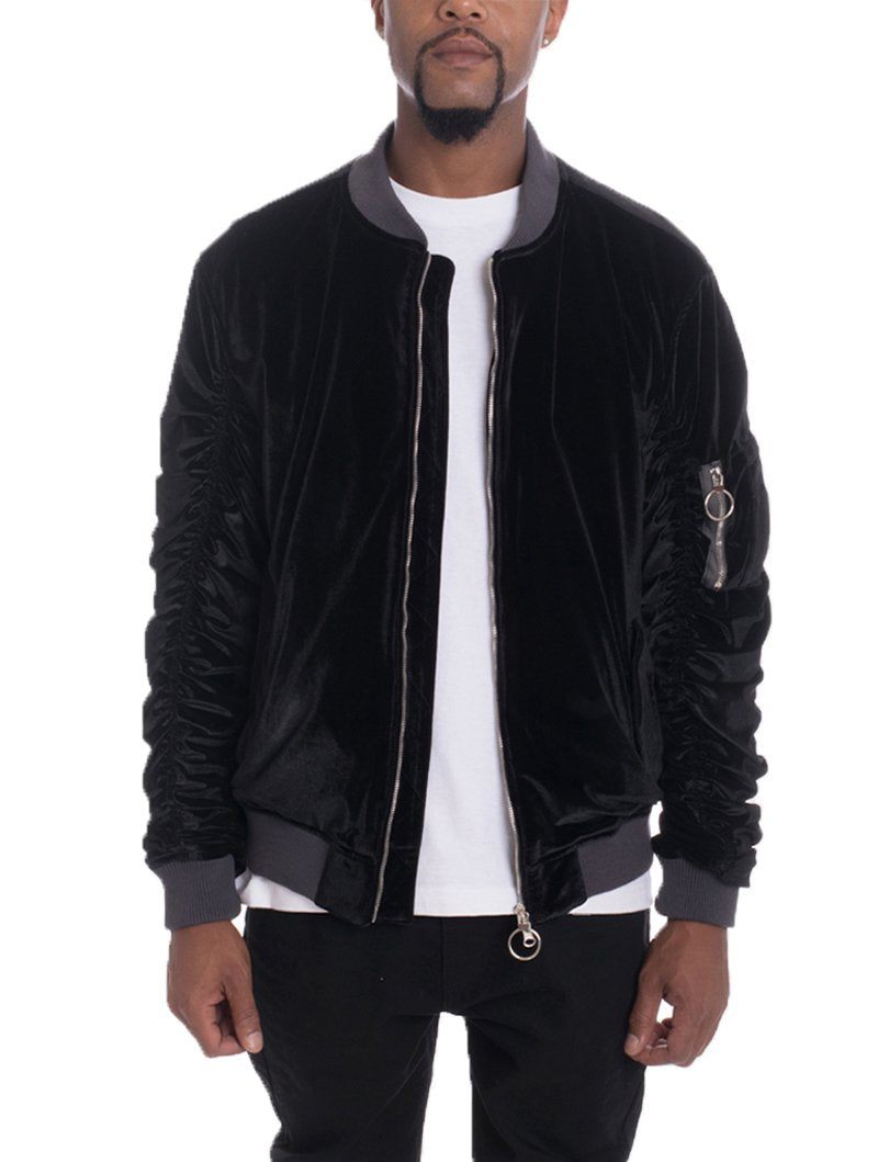 VELOUR BOMBER - Black Jackets & Coats Jassorted