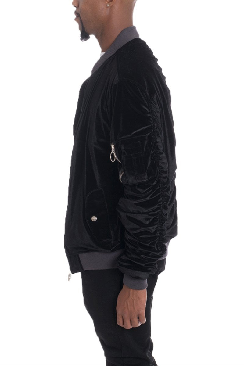 VELOUR BOMBER - Black Jackets & Coats Jassorted