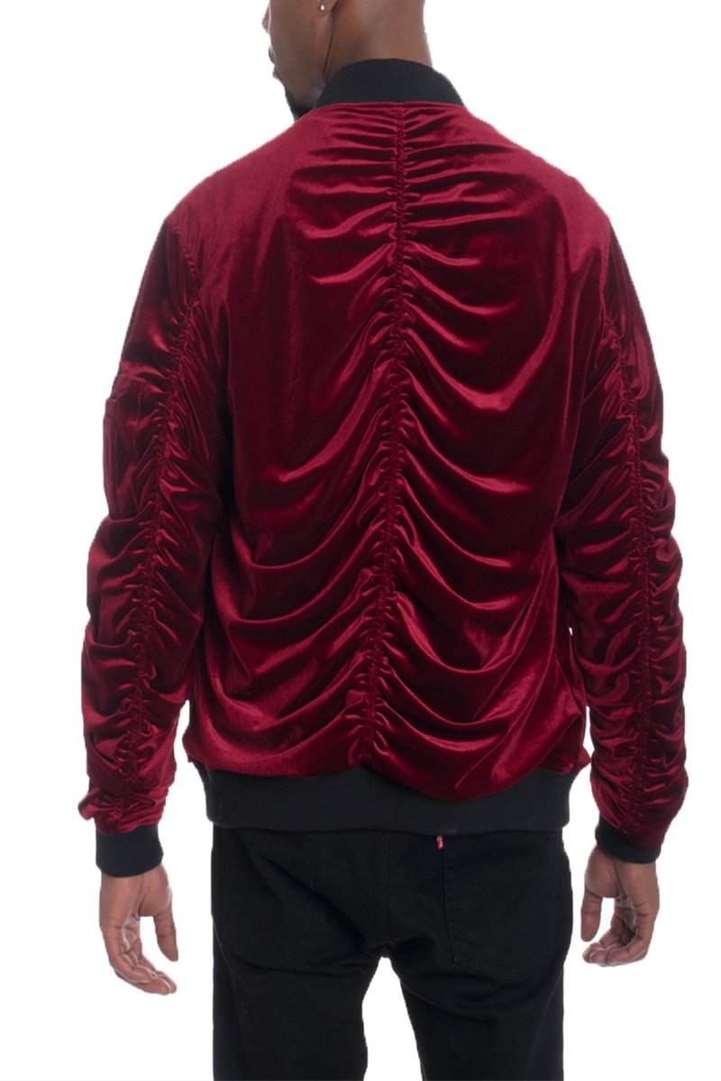 VELOUR BOMBER - Red Jackets & Coats Jassorted