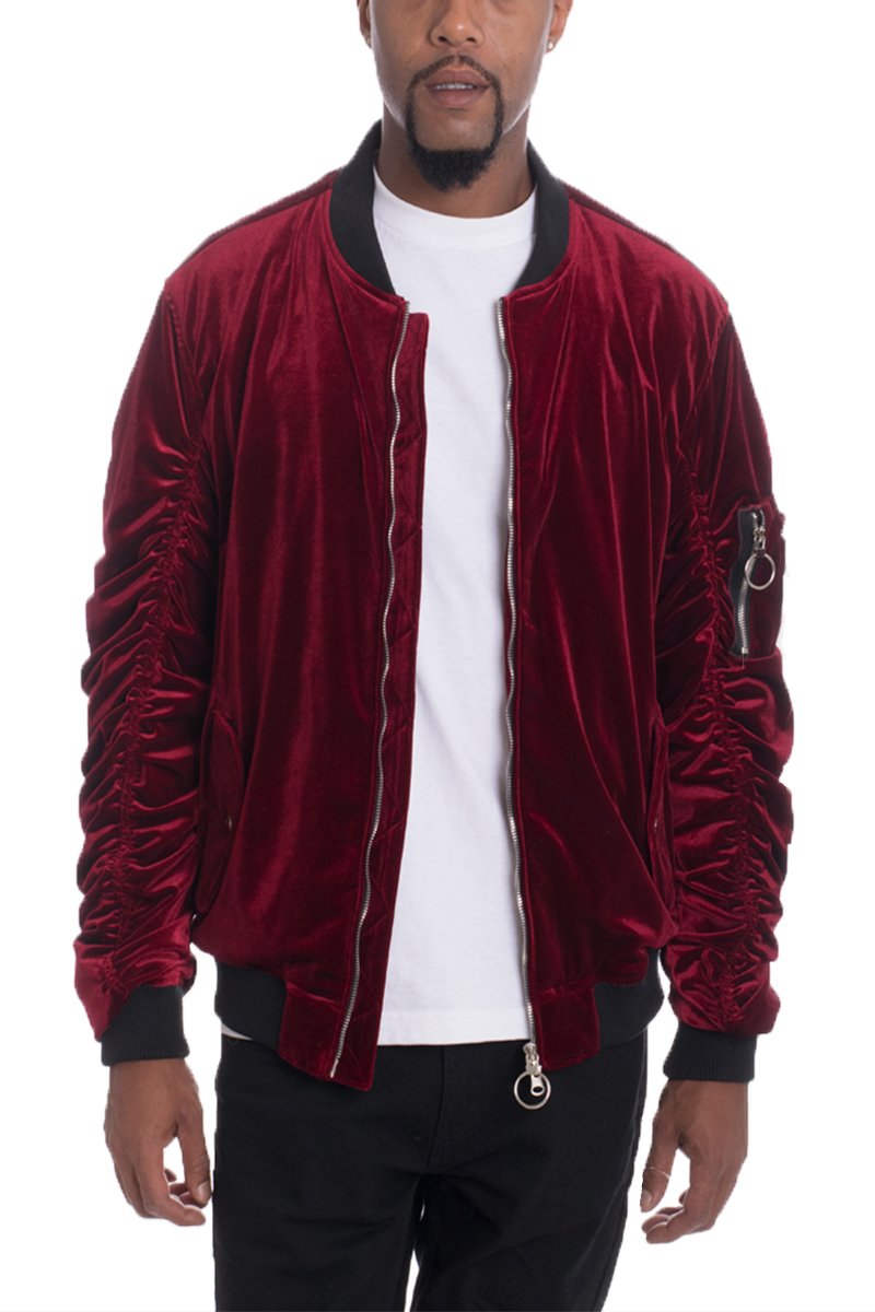 VELOUR BOMBER - Red Jackets & Coats Jassorted S