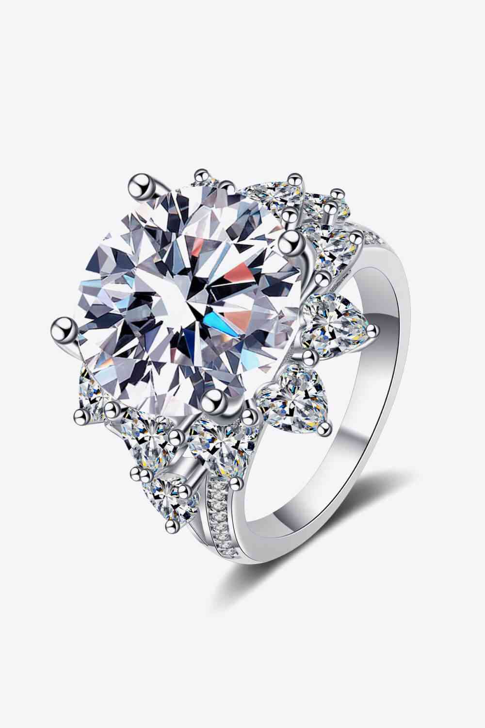 10 Carat Moissanite Flower-Shaped Ring Jassorted