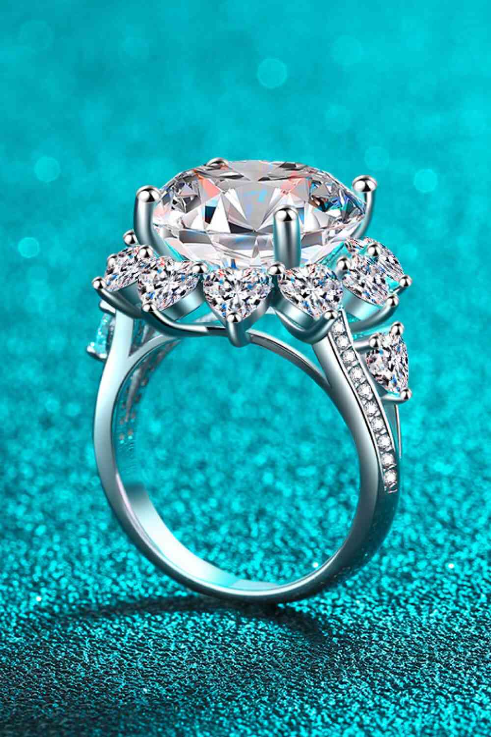 10 Carat Moissanite Flower-Shaped Ring Jassorted