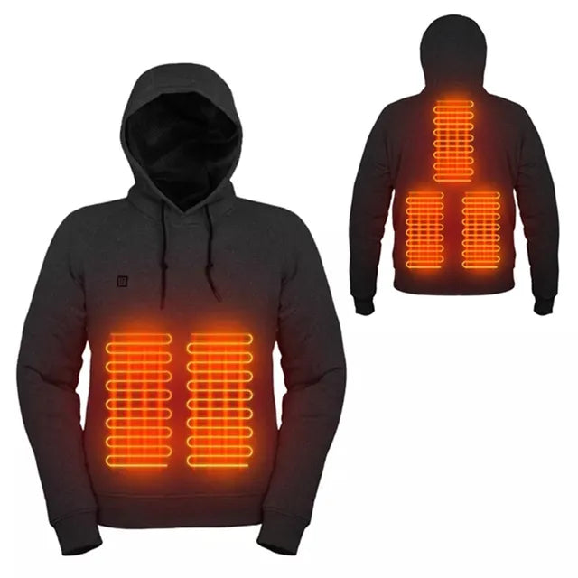Unisex USB Heated Hoodies Jassorted Black L