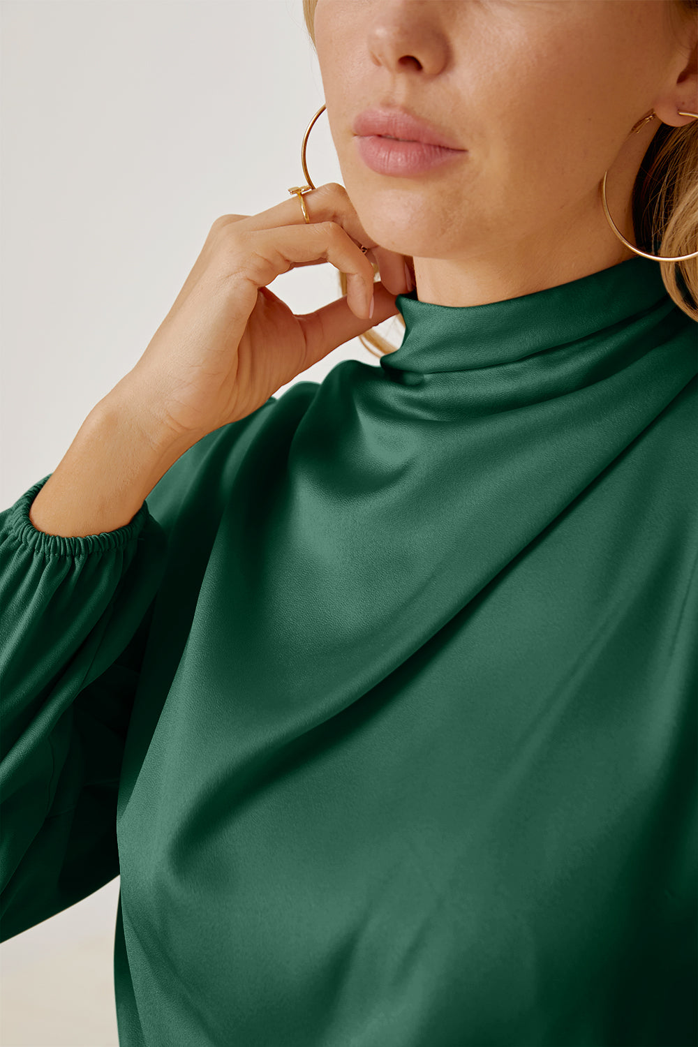 Mock Neck Asymmetrical Dress Trendsi