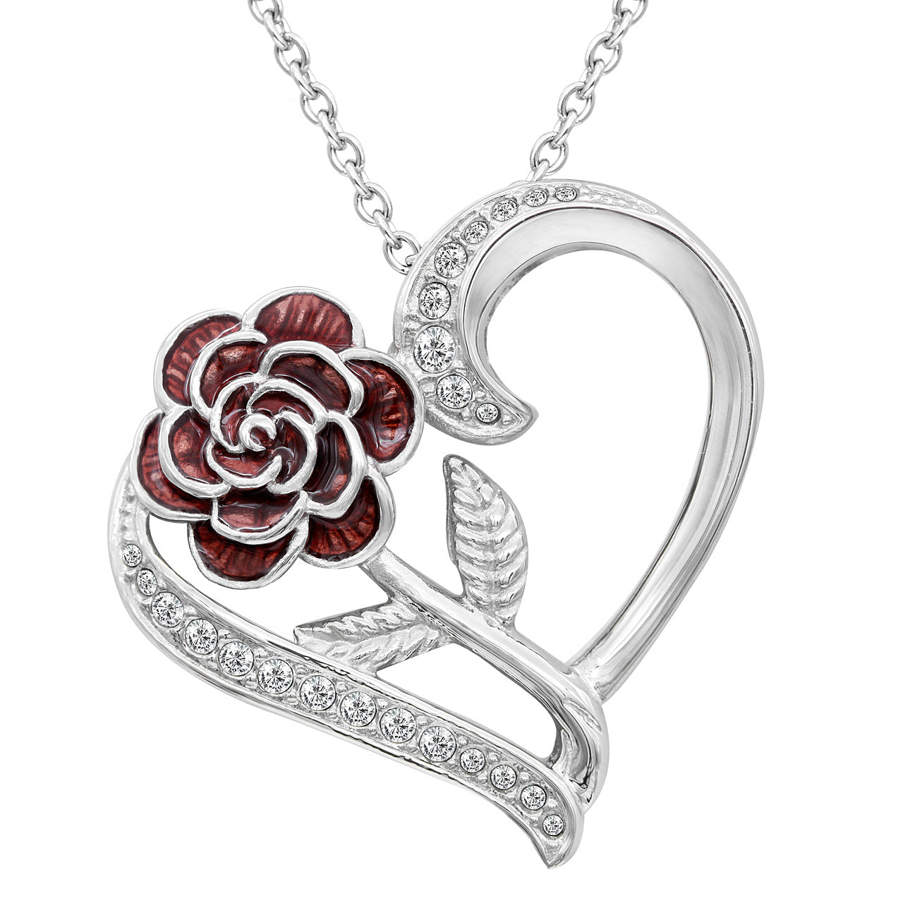 Rosa Dell Amore Heart Necklace Jewelry & Watches Blue Asteria