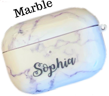 Personalized Airpod Pro Case Covers Tech Accessories Jassorted Marble Cursive