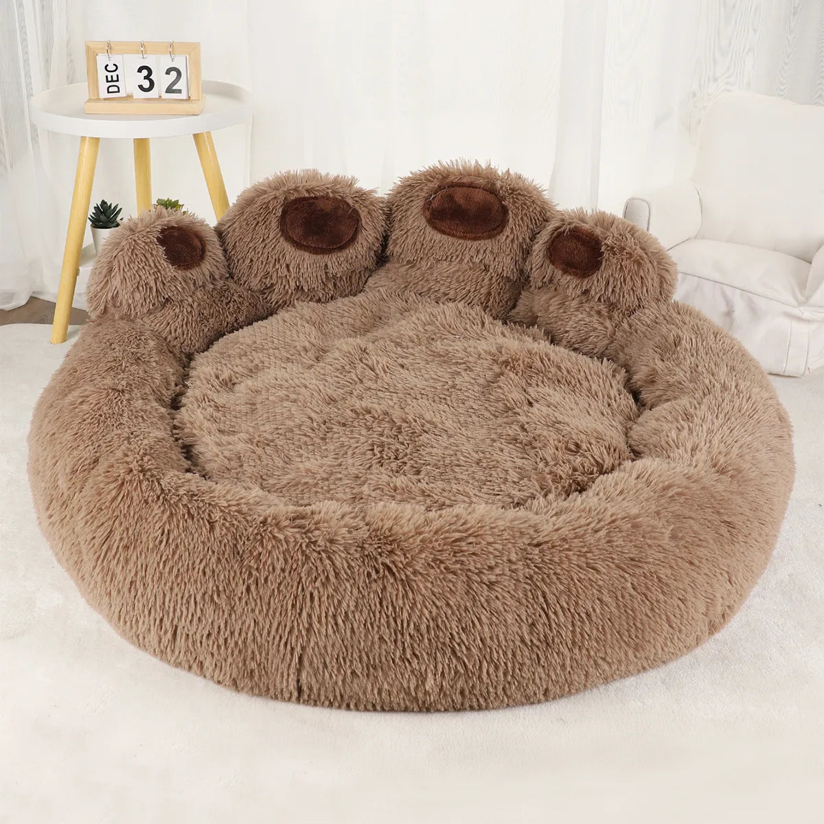 Luxurious Plush Pet Bed for Dogs and Cats – Cozy, Breathable, and Washable Jassorted Brown S