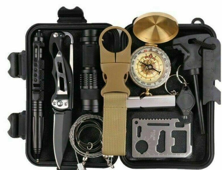 14 in 1 Outdoor Emergency Survival And Safety Gear Kit safety gear Salmon Lucky