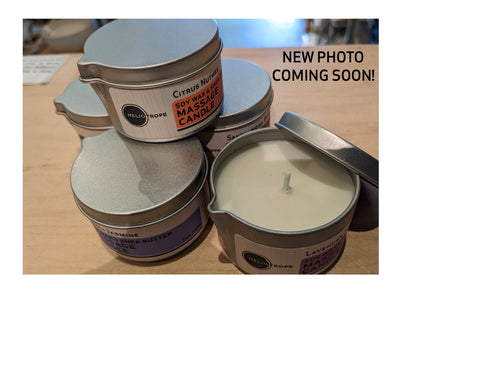 Soy Wax & Shea Butter Massage Candles Bath & Beauty Orange Leto Travel w/Pouring Spout Black Fig Cardamom