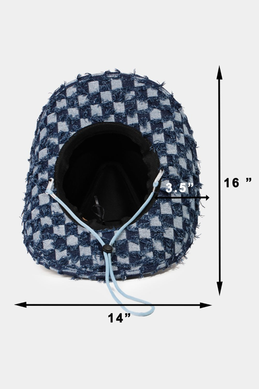 Checkered Fringe Denim Cowboy Hat Trendsi