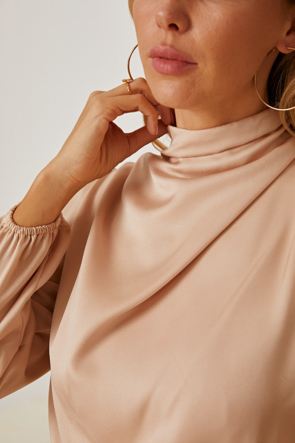 Mock Neck Asymmetrical Dress Trendsi
