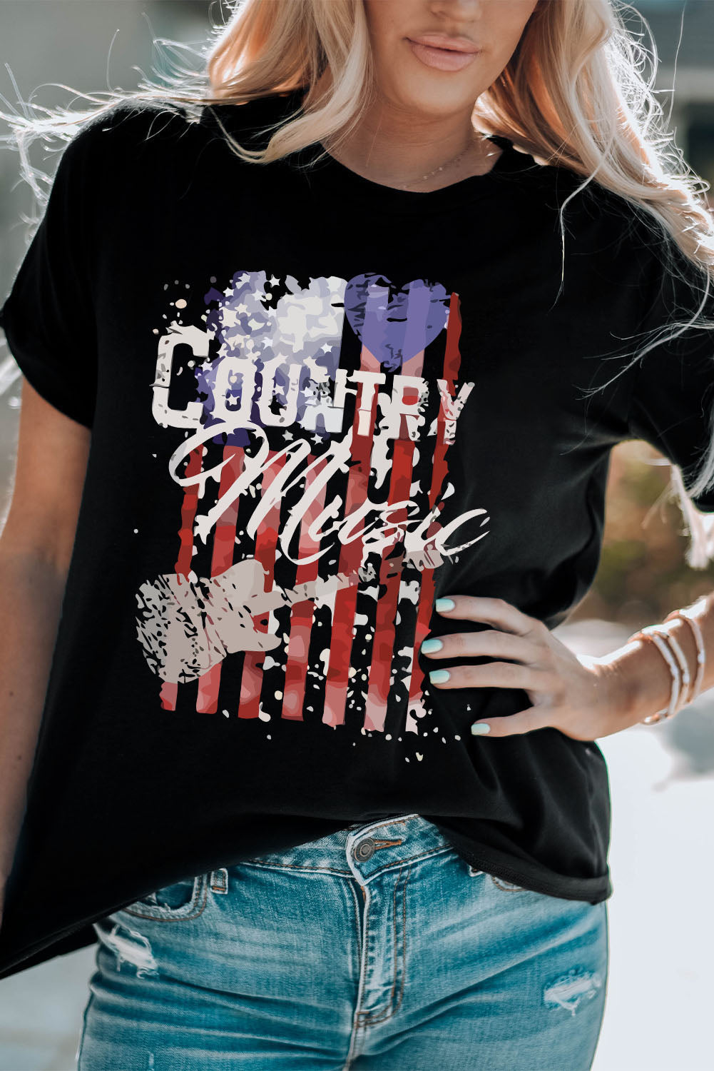 Country Music Graphic Tee Shirt Trendsi