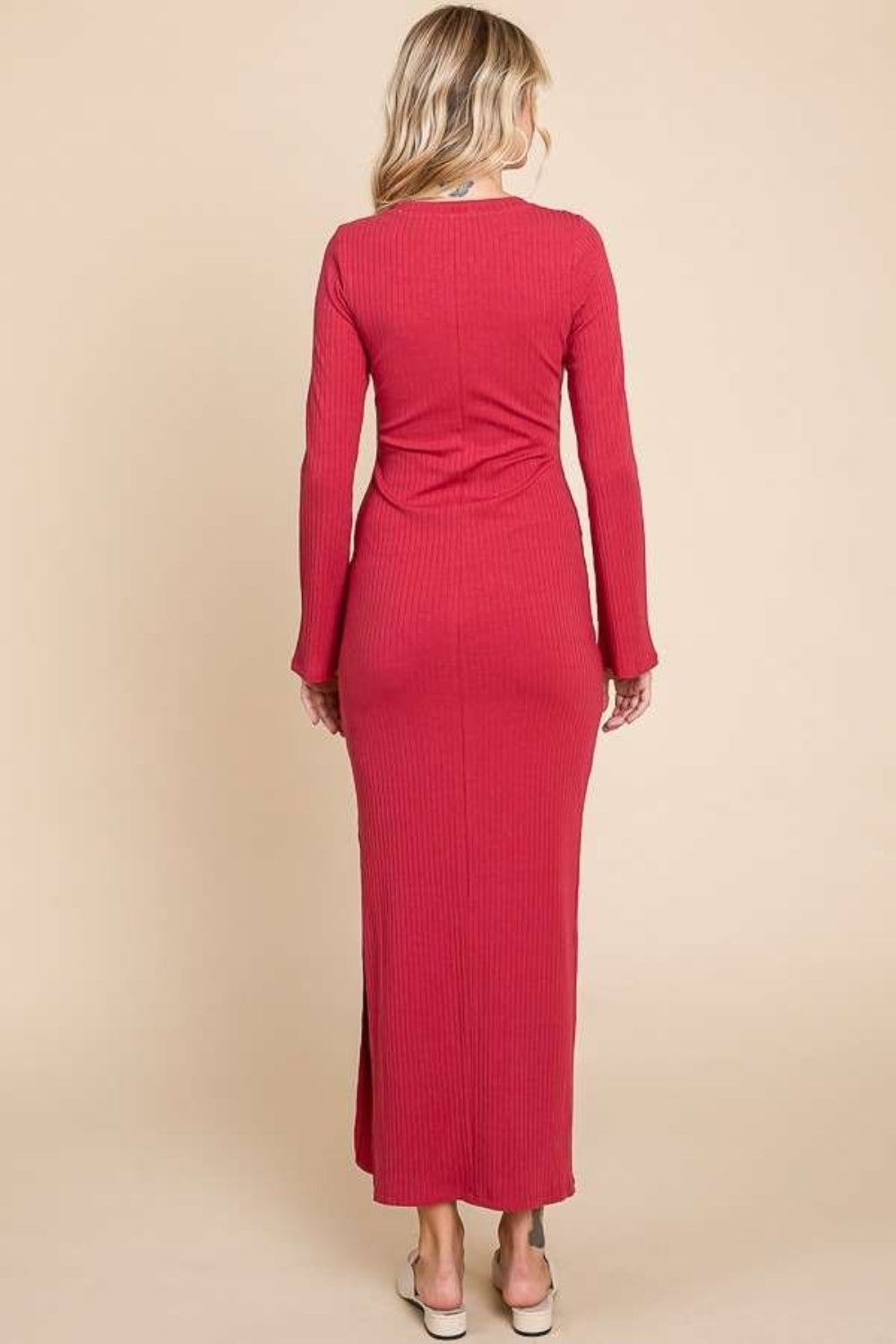 Bodycon Bell Maxi Dress Trendsi