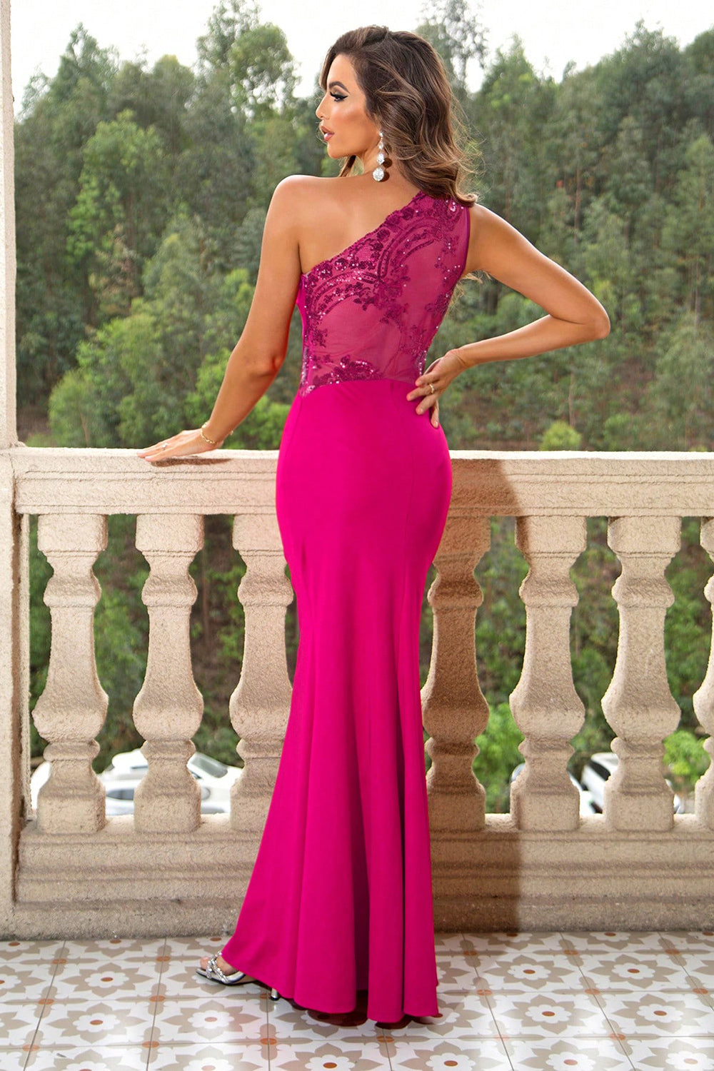 One-Shoulder Maxi Dress Trendsi