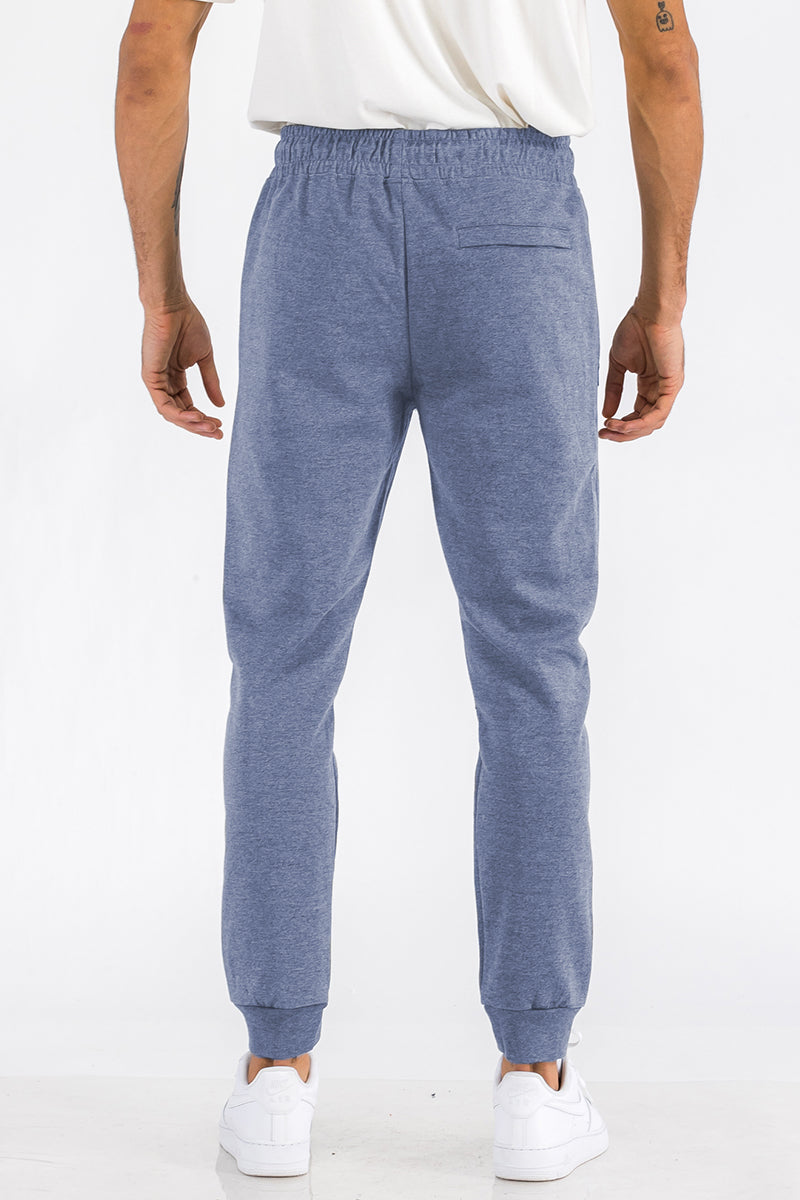 Blue Heathered Cotton Sweats Men's Clothing Lime Milo