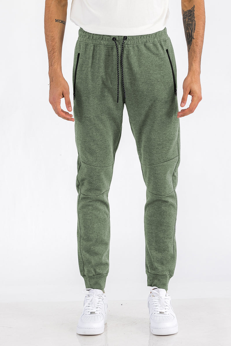 Green Heathered Cotton Sweats Men's Clothing Lime Milo