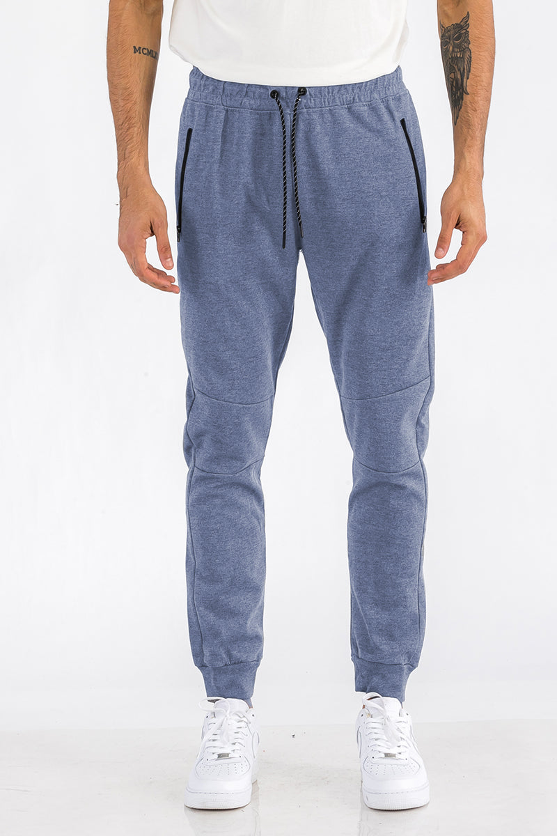 Blue Heathered Cotton Sweats Men's Clothing Lime Milo
