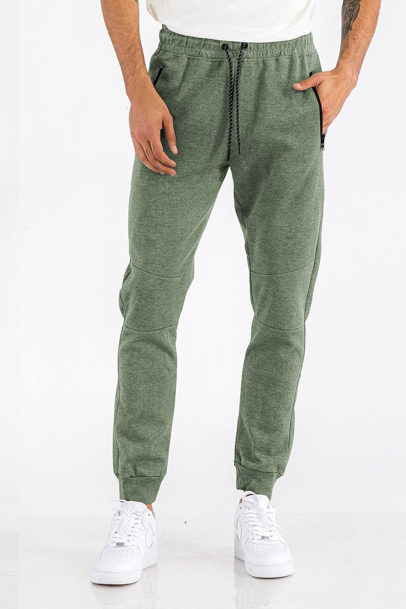 Green Heathered Cotton Sweats Men's Clothing Lime Milo