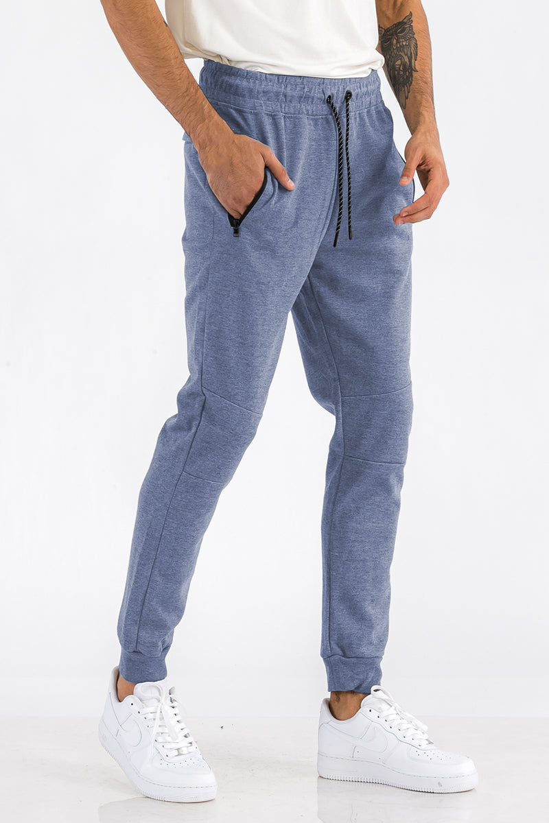 Blue Heathered Cotton Sweats Men's Clothing Lime Milo