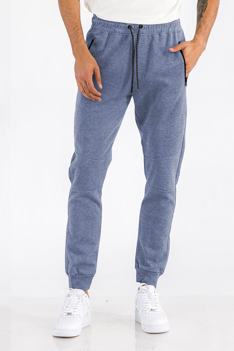 Blue Heathered Cotton Sweats Men's Clothing Lime Milo