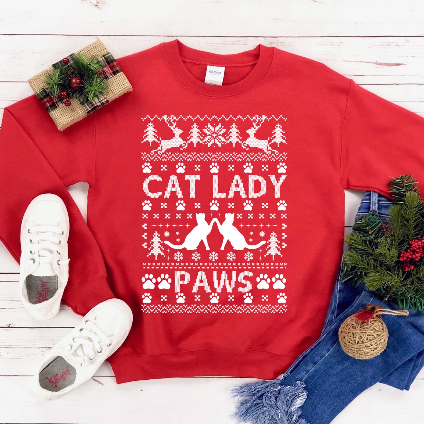 Cat lady Christmas Sweatshirt Sweaters & Hoodies Agate