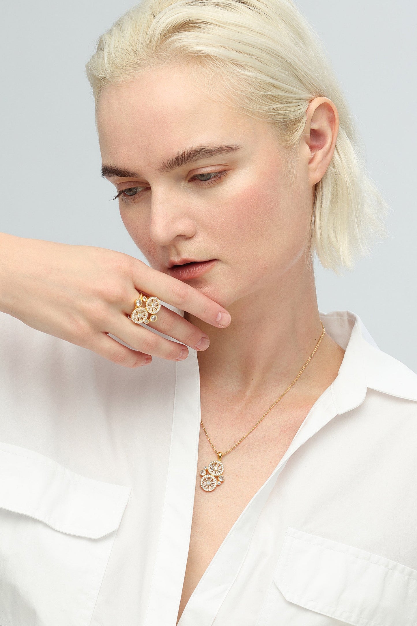 Gold 'Wheel of Fortune' Necklace Jewelry & Watches Salmon Pandora