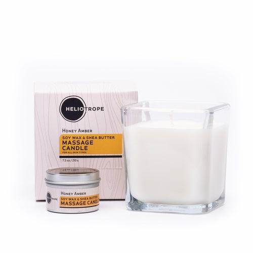 Soy Wax & Shea Butter Massage Candles Bath & Beauty Orange Leto Large Honey Amber