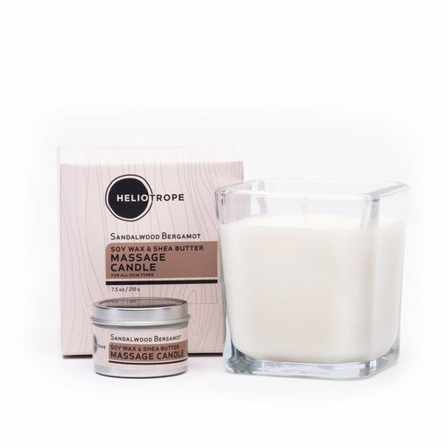 Soy Wax & Shea Butter Massage Candles Bath & Beauty Orange Leto Large Sandalwood Bergamot