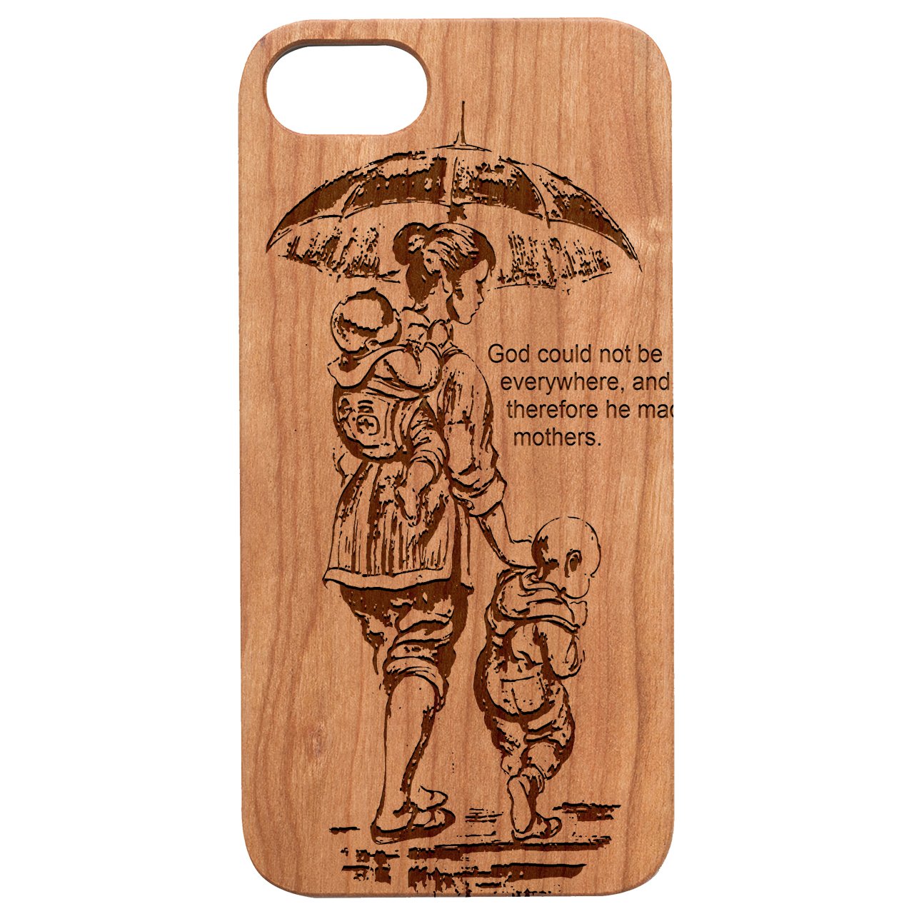 Engraved Mother's Day Wood Phone Case for iPhone Cases & Covers Cerise Eurynome