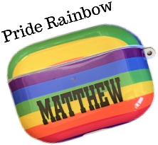 Personalized Airpod Pro Case Covers Tech Accessories Jassorted Pride Rainbow Cursive