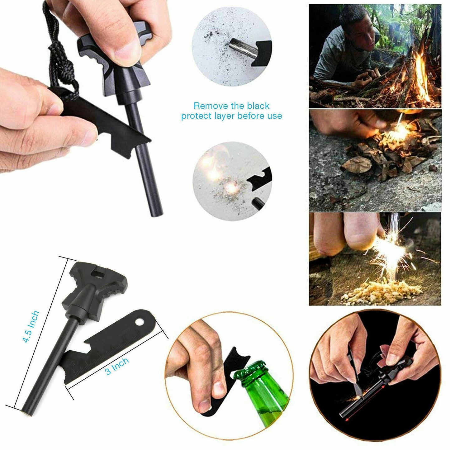14 in 1 Outdoor Emergency Survival And Safety Gear Kit safety gear Salmon Lucky