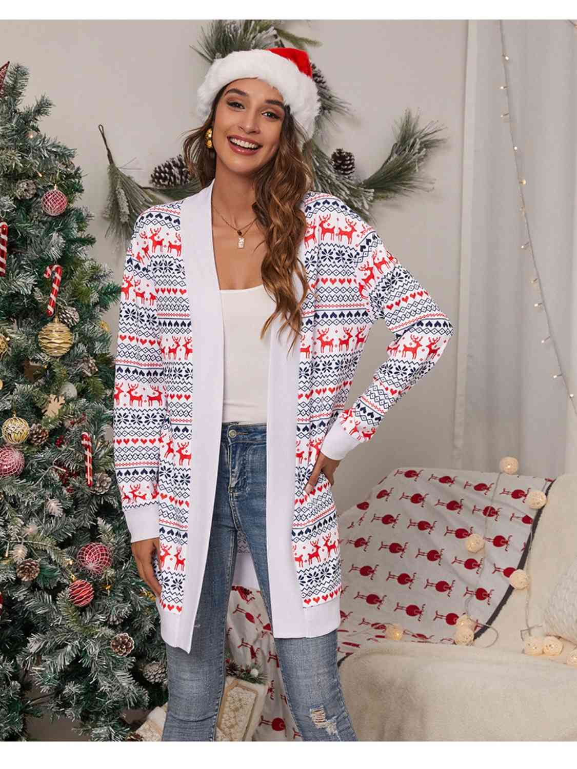 Christmas Open Front Cardigan Jassorted