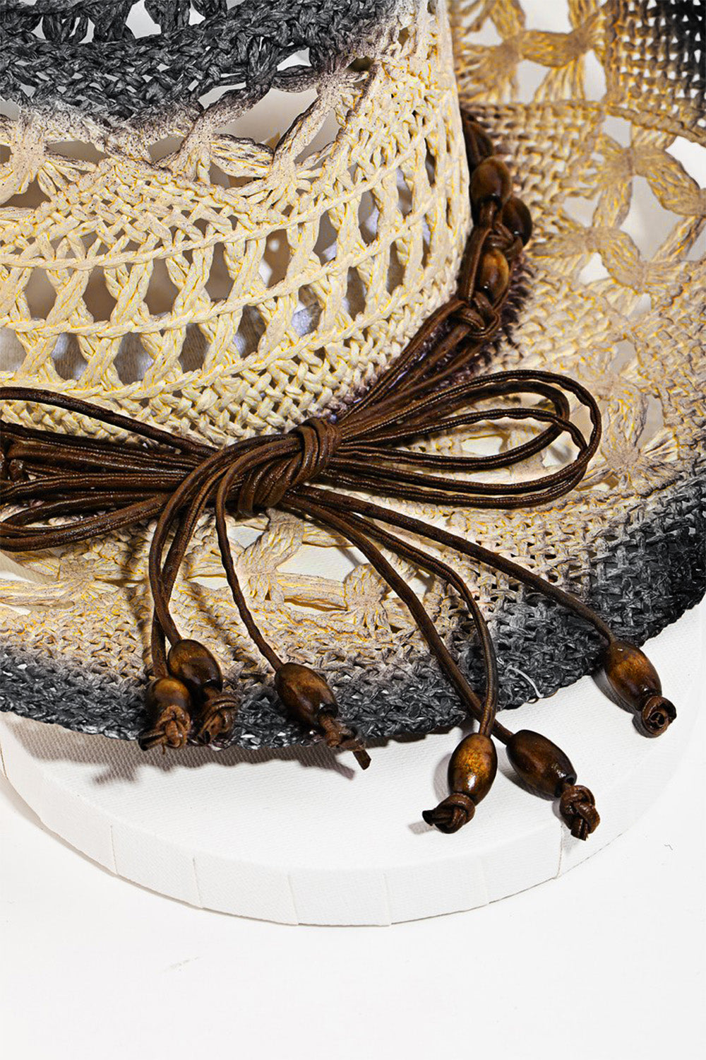 Cutout Rope Strap Wide Brim Hat Trendsi