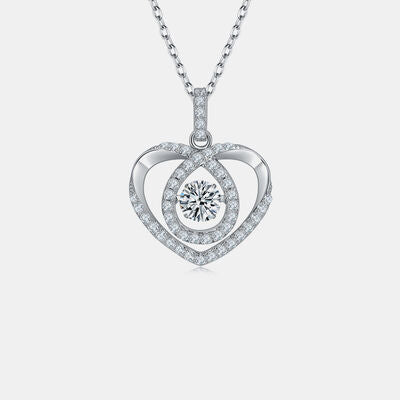 Moissanite 925 Sterling Silver Heart Shape Necklace Jewelry & Watches Trendsi