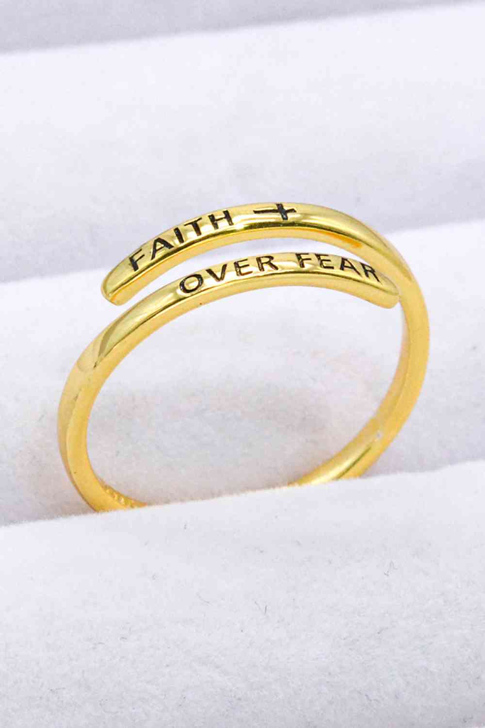 Women's FAITH OVER FEAR Bypass Ring Jassorted Gold