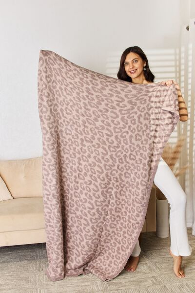 Cuddley Leopard Decorative Throw Blanket Trendsi Mocha