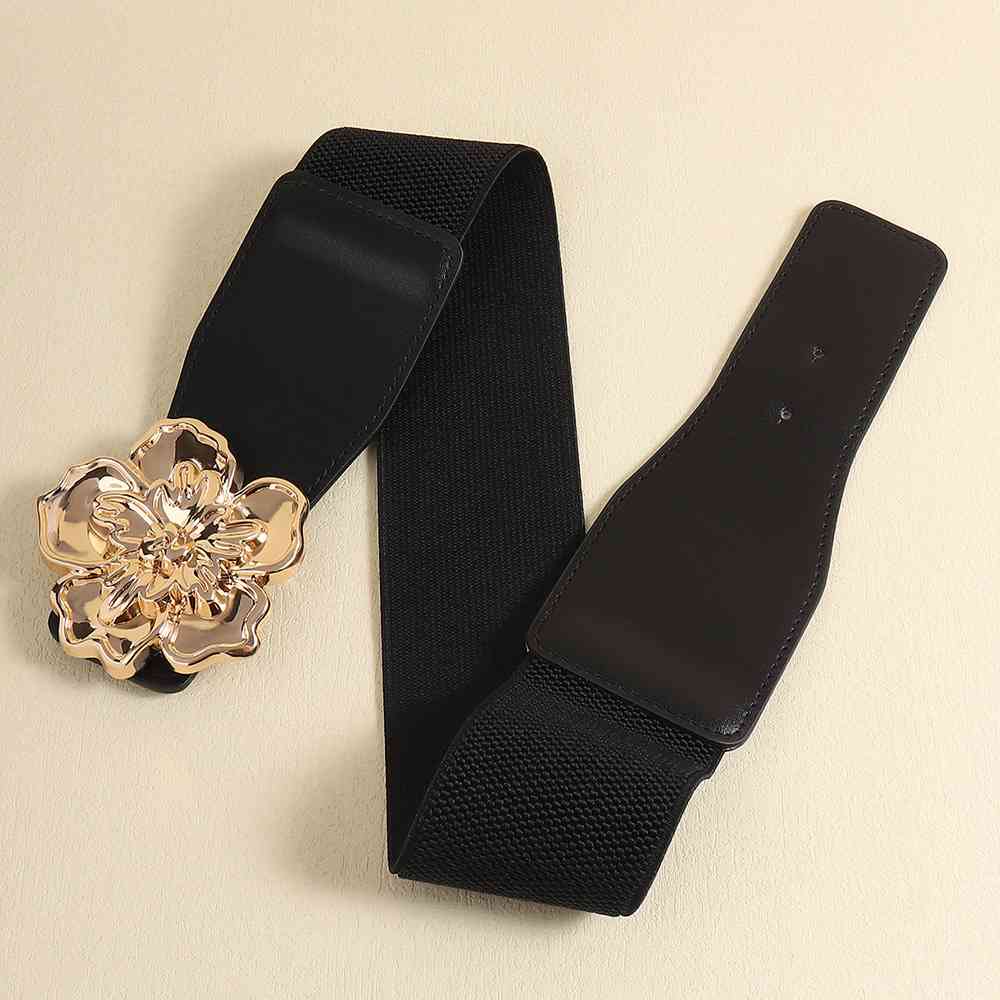 Flower Alloy Buckle Elastic Belt Jassorted