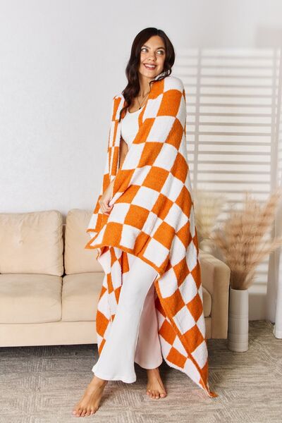 Cuddley Checkered Decorative Throw Blanket Trendsi