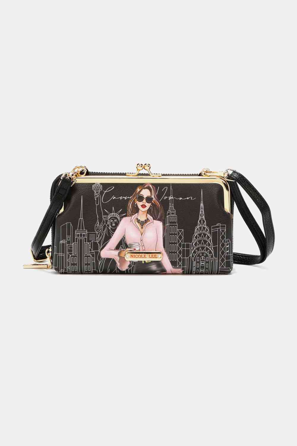 Nicole Lee USA Signature Kiss Lock Crossbody Wallet Jassorted Career Woman One Size