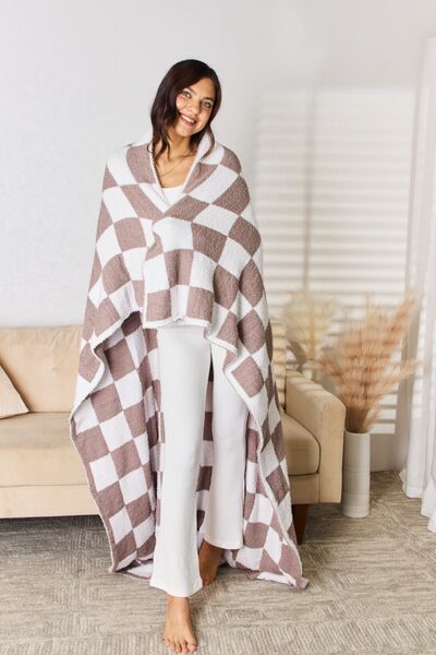 Cuddley Checkered Decorative Throw Blanket Trendsi